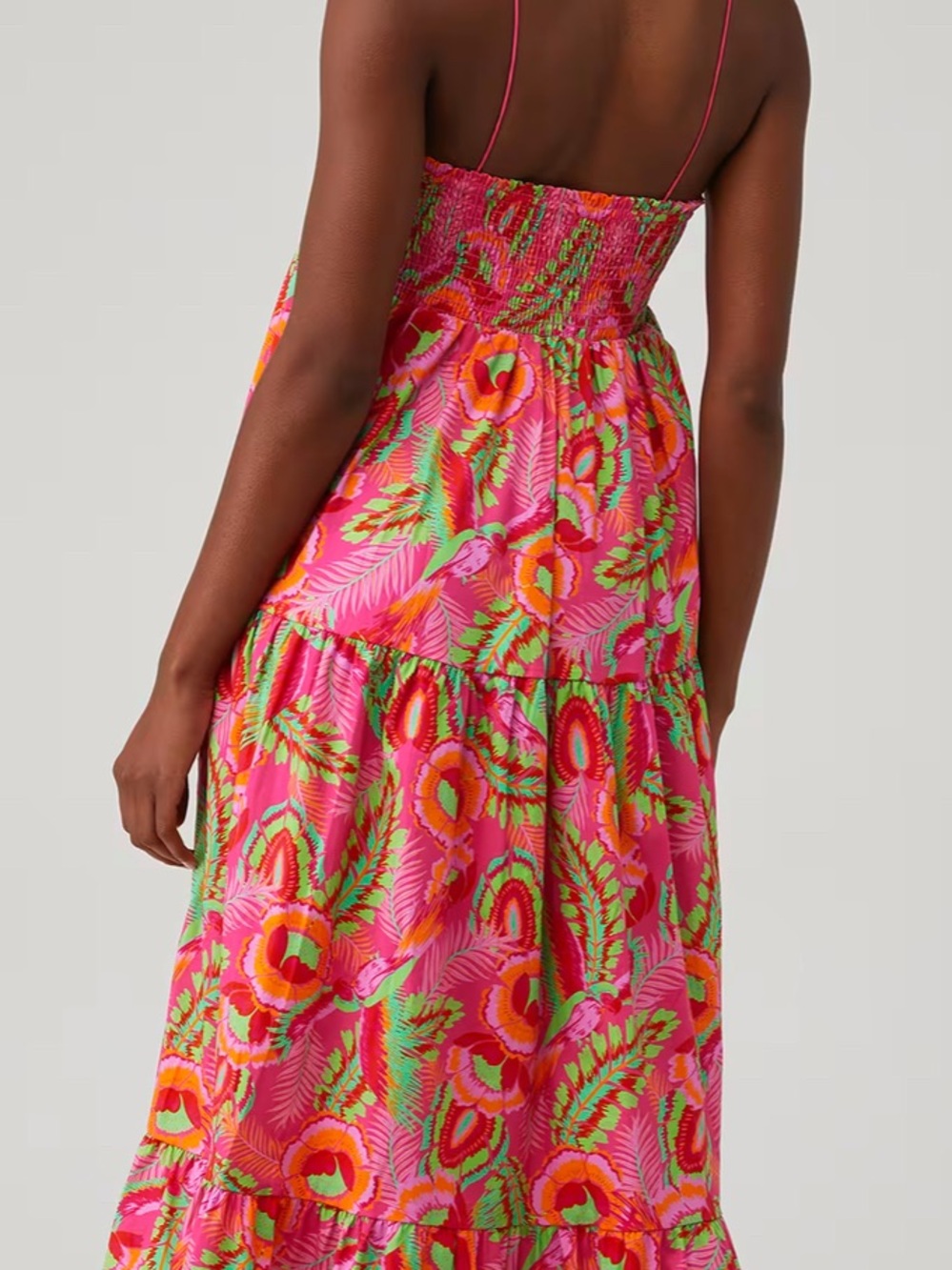 Show Me Your MuMu Pink Floral Print Maxi Dress with Neon Accents - Picture 3 of 3